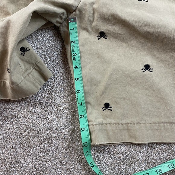 Vtg Ralph Lauren Rugby 2004 Skull Embroidered Khaki Shorts 32 Tan - Picture 6 of 8
